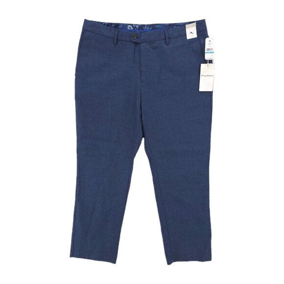 NWT TOMMY BAHAMA Lahaina Bay Navy Blue Pants Linen Coolmax Woven Size 36x30